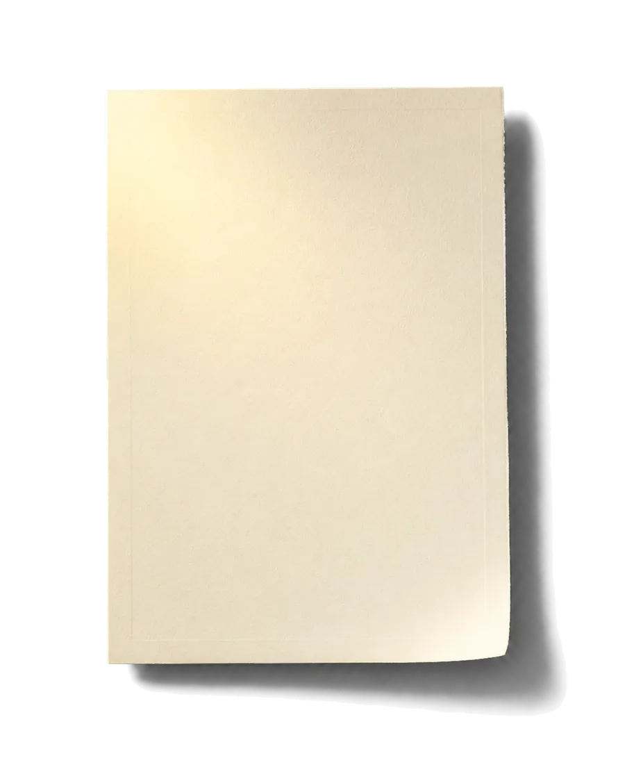 Folha de rosto do Perfil Cognitivo, em papel creme, com a linha do nome ainda em branco